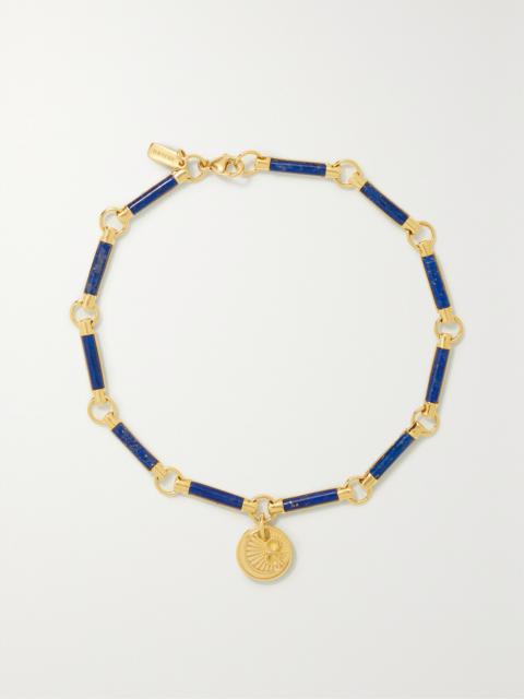FOUNDRAE Karma 18-karat Gold Lapis Lazuli Anklet