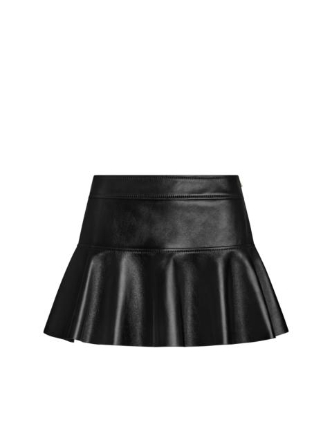 TOM FORD SHINY PLONGE MINI SKIRT WITH RUFFLED BOTTOM