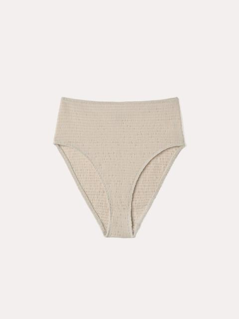 Totême Smocked bikini bottoms overcast beige