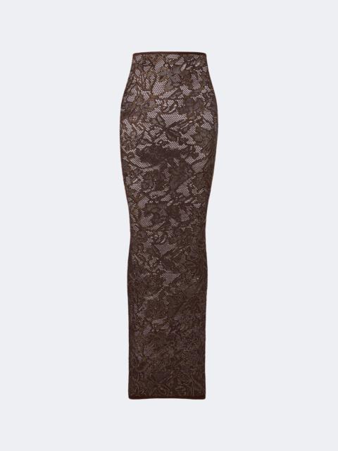 GUCCI Embellished silk-blend lace maxi skirt