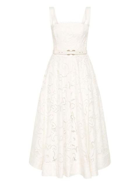 REBECCA VALLANCE Ginger floral lace-trimmed midi dress