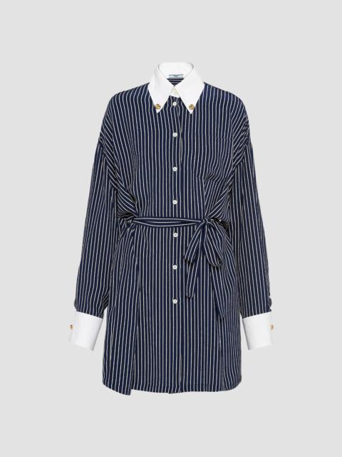Prada Women's Marocain Shirt Dress - Blue