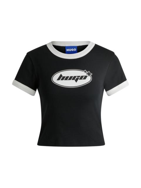 HUGO COTTON-JERSEY T-SHIRT WITH SEASONAL GRAPHIC PRINT