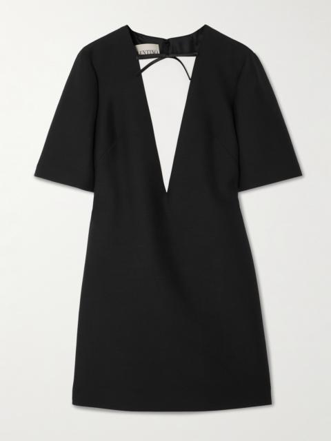 Valentino Satin-trimmed Wool And Silk-blend Dupioni Mini Dress