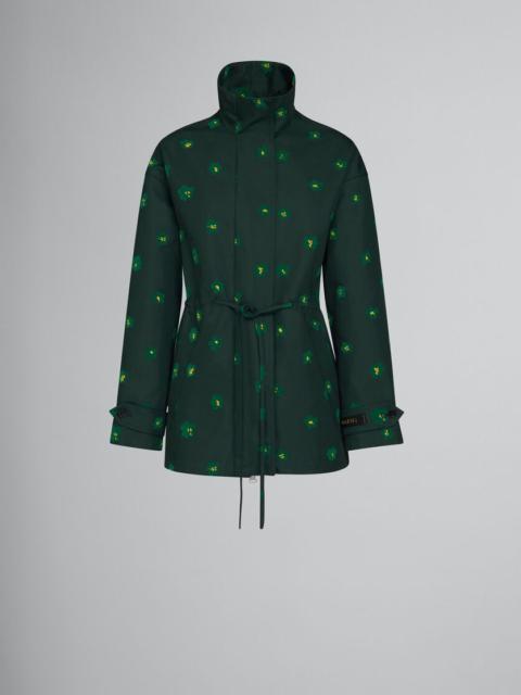 Marni GREEN JACKET WITH DRAFT FLOWER PRINT