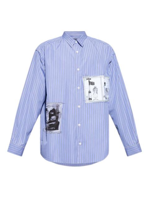 Comme des Garçons Homme Plus striped graphic shirt