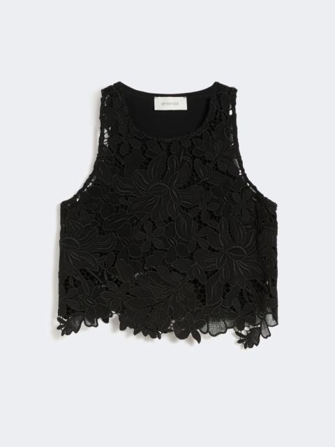 Sportmax VASTO Short macramé top - BLACK