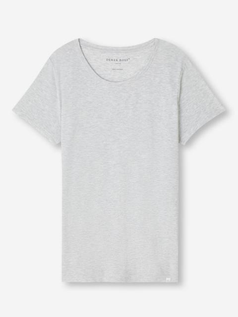 Derek Rose Women's T-Shirt Ethan Micro Modal Stretch Silver Marl