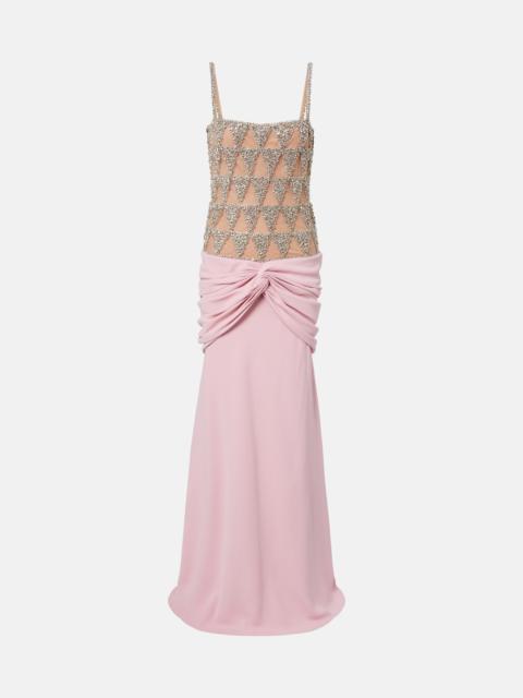 COSTARELLOS Embellished draped gown