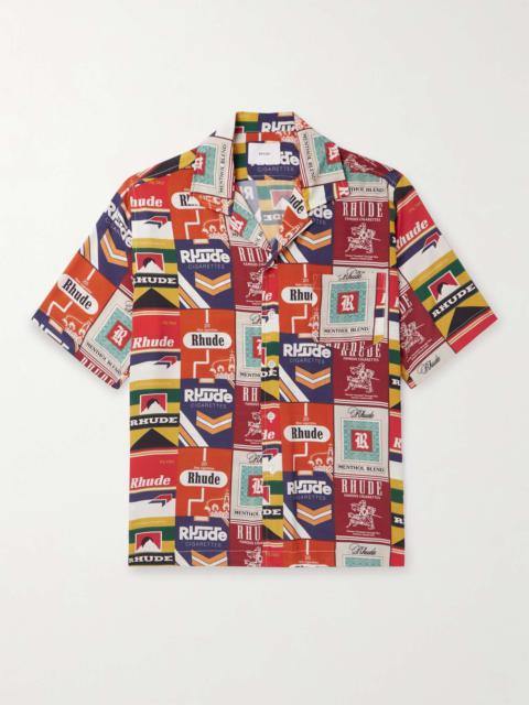 Rhude Cigaretta Camp-Collar Printed Silk-Twill Shirt