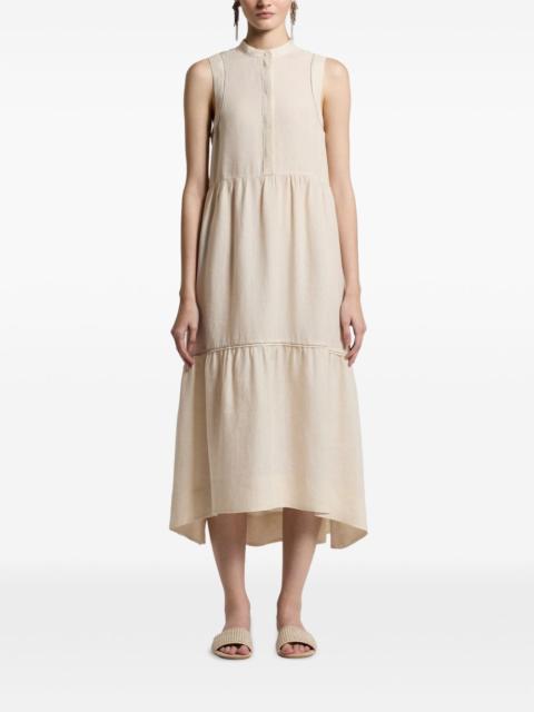 PESERICO tiered sleeveless asymmetric dress