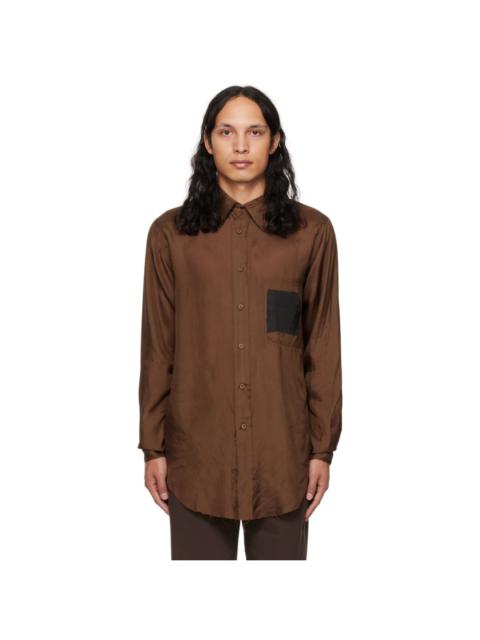 EDWARD CUMING SSENSE Exclusive Brown Patched Shirt