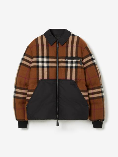 Exaggerated Check Wool Down-filled Jacket