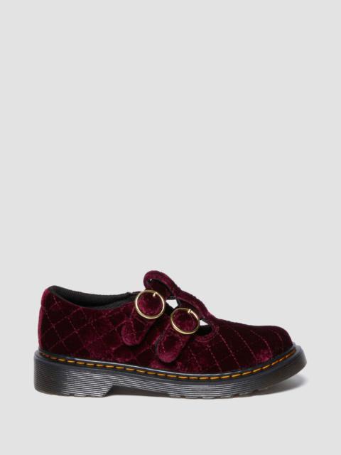 Dr. Martens Junior 8065 Quilted Velvet Mary Jane Shoes