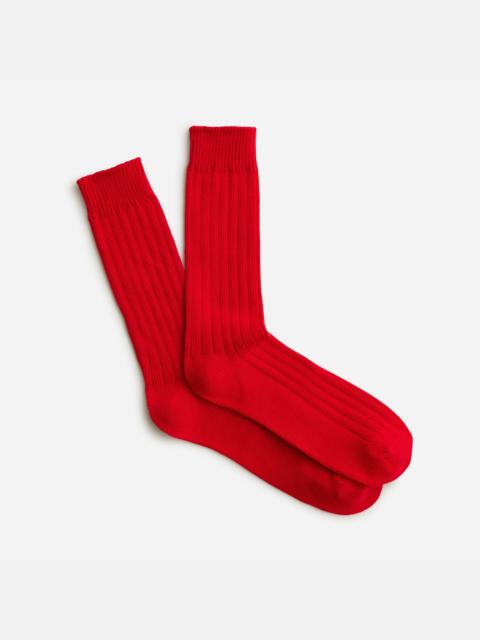 J.CREW Ribbed cotton-blend socks