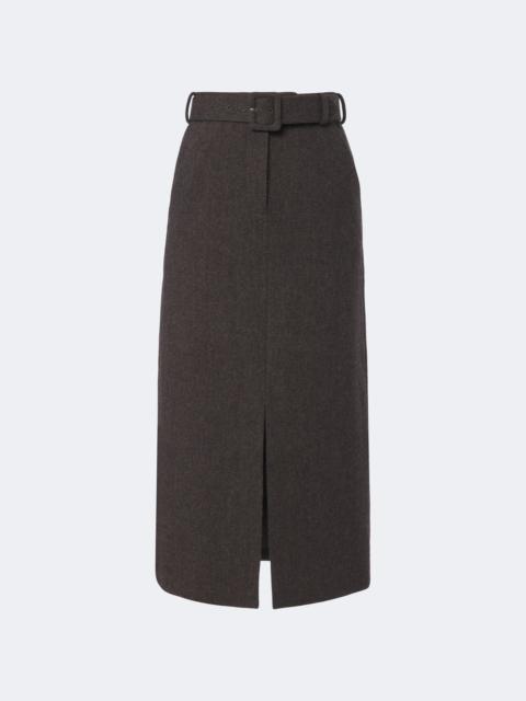 self-portrait Wool and cashmere-blend midi skirt
