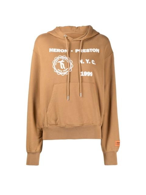 Heron Preston Medieval Heron-print cotton hoodie