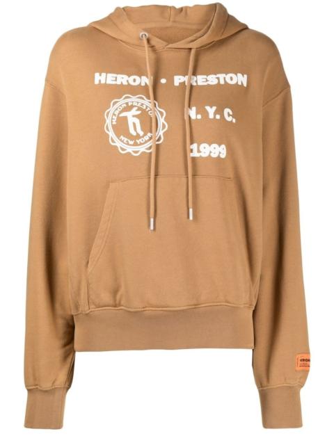 Heron Preston Medieval Heron-print cotton hoodie