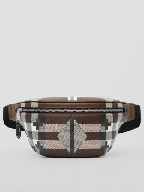 Burberry Geometric Check and Leather Bum Bag