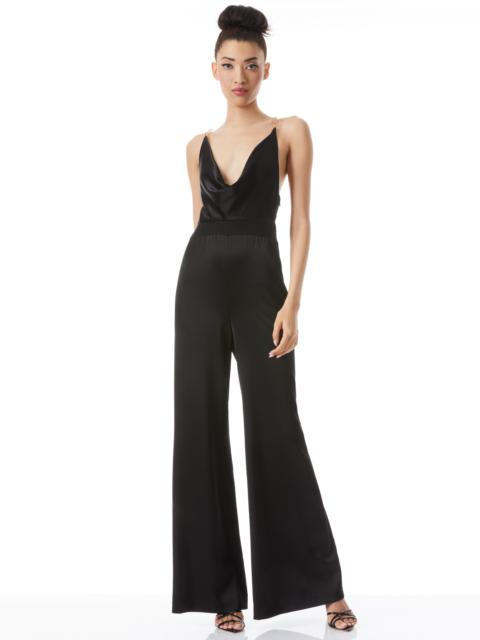 Alice + Olivia RISKA COWL NECK CHAIN STRAP JUMPSUIT