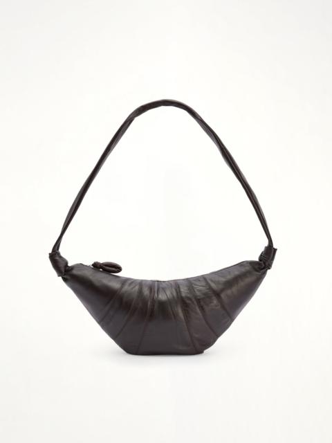 Lemaire Lambskin Medium Croissant Bag in Dark Chocolate