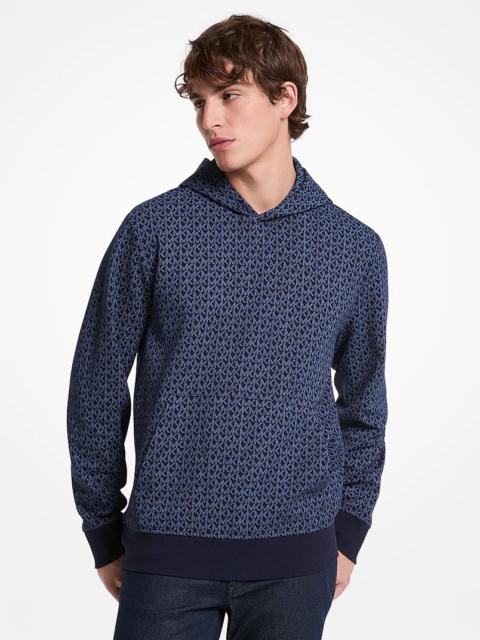 MICHAEL KORS Signature Logo Cotton Blend Hoodie