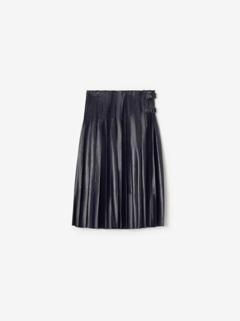 Burberry Pleated Leather Skirt
