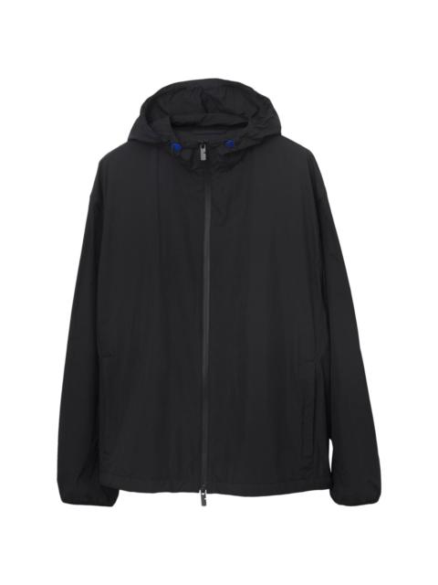 EKD-embroidered hooded lightweight jacket