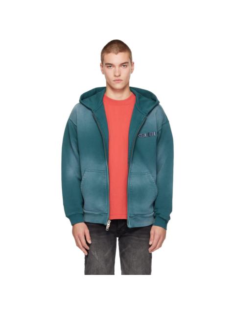 Ksubi Green Rugged Zip Hoodie