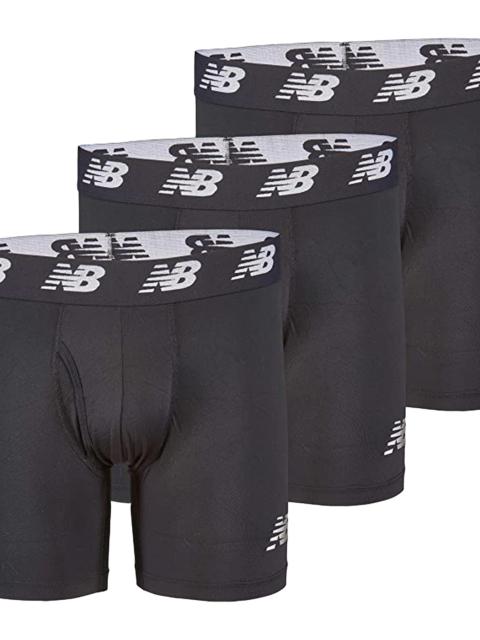 New Balance Mens Premium 6 Inch Boxer Brief with Fly 3 Pack