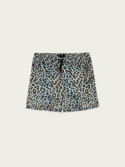ALLSAINTS SILESIA LEOPARD PRINT SLIM FIT SWIM SHORTS