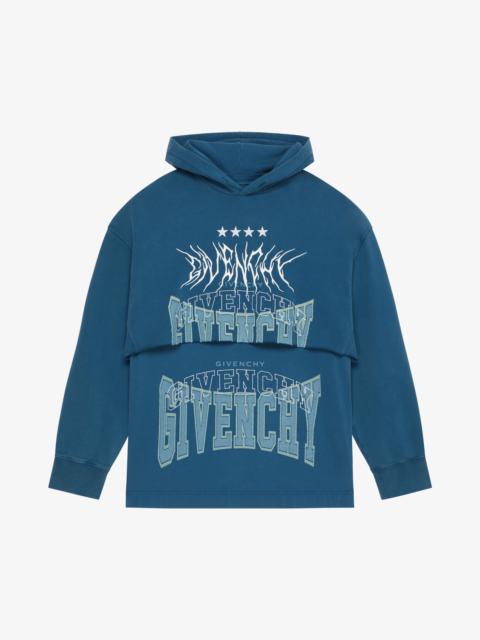 Givenchy CUT & LAYER HOODIE IN WOOL AND COTTON | REVERSIBLE