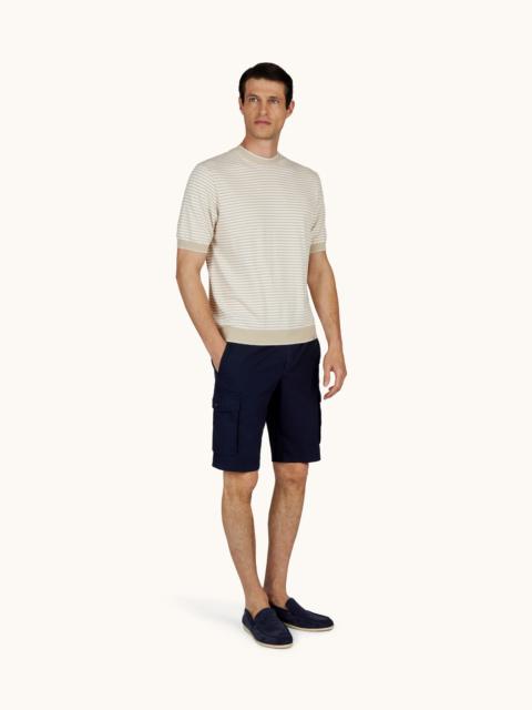 Paul & Shark CREW‑NECK SWEATER IN FRESCO COTTON WITH STRIPED PATTERN