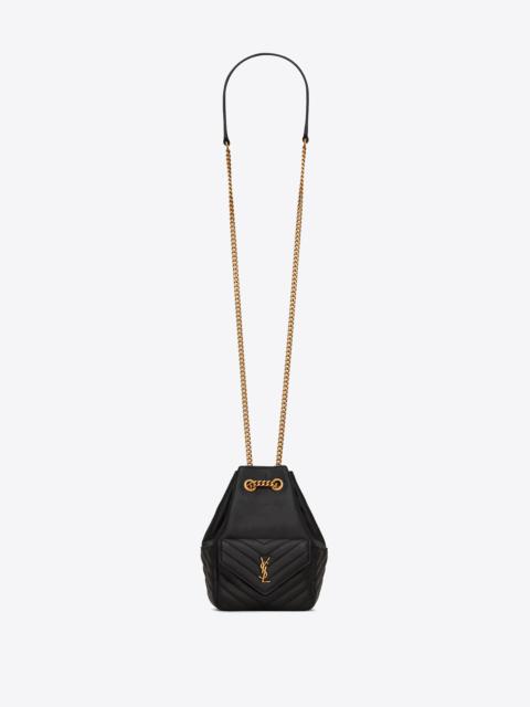 SAINT LAURENT joe mini bucket bag in quilted lambskin