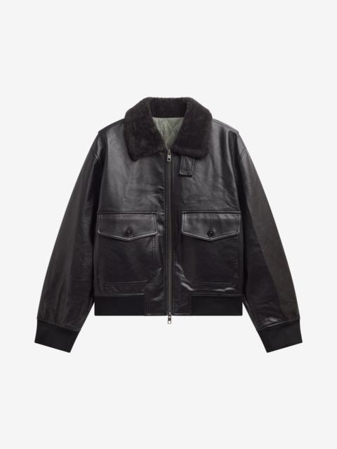 The Frankie Shop Kollam Faux Leather Boxy Jacket - Black