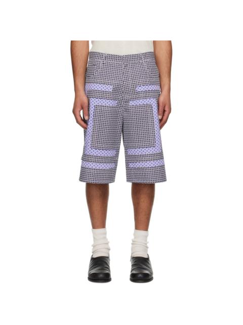 EDWARD CUMING SSENSE Exclusive Navy Flower Bermuda Shorts