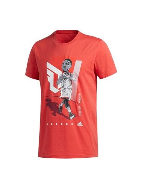 adidas adidas Basketball Sports Round Neck Short Sleeve Red FT8837
