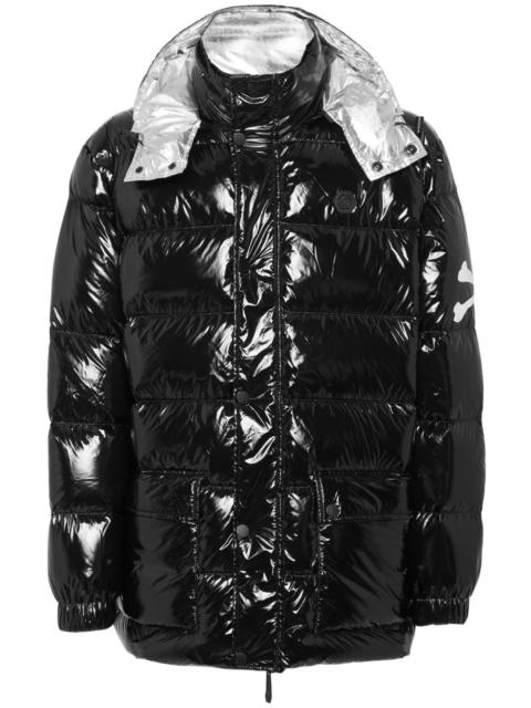 PHILIPP PLEIN skull-print detachable-hood padded coat