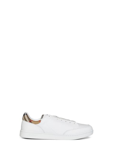 Burberry White smooth leather Set sneakers with Check insert