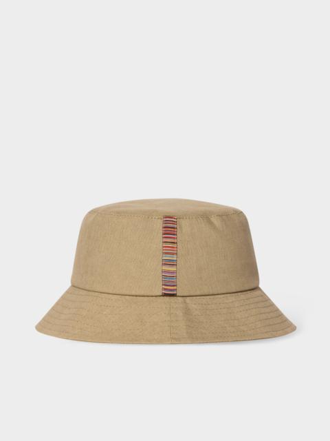 Paul Smith Linen 'Signature Stripe' Trim Bucket Hat