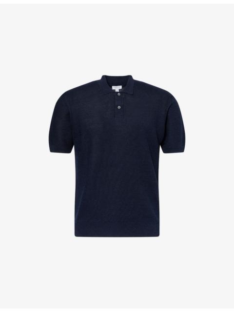 Sunspel Honeycomb Linen-Silk Polo Shirt