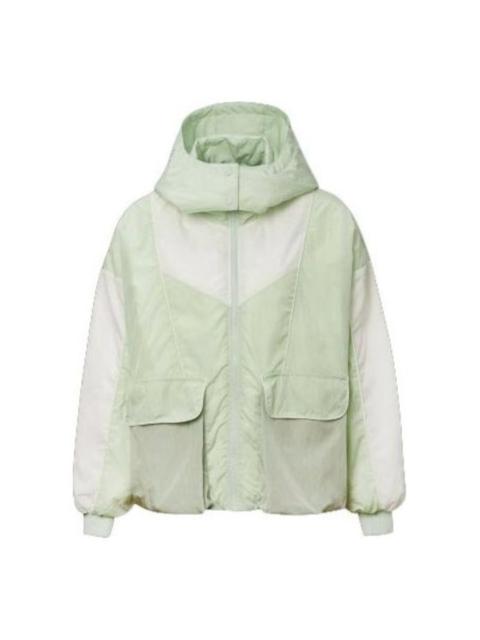 Converse (WMNS) Converse Winter Hooded Windproof Insulated Jacket 'Teal' 10020547-A02