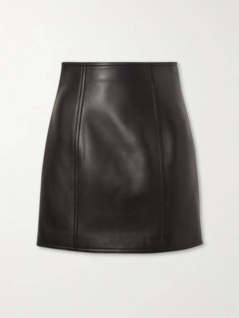 Balmain Paneled Leather Mini Skirt