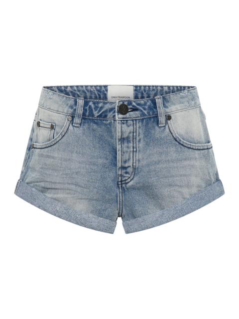 ONE TEASPOON Bandits Low Waist Denim Shorts - Salty Dog Blue