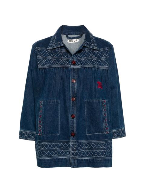 Quincy motif-embroidered denim jacket