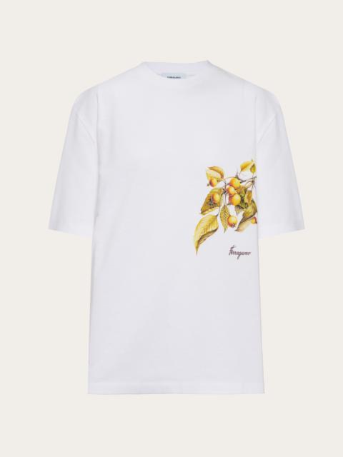 FERRAGAMO Short sleeved t-shirt with botanical print
