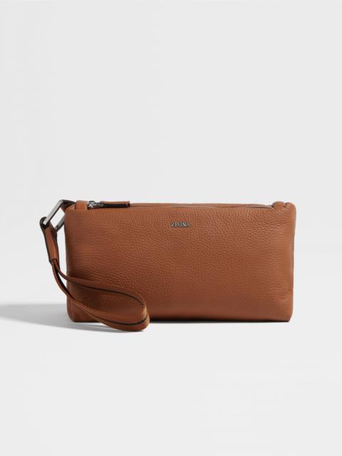 ZEGNA FOLIAGE DEERSKIN SOFTY POUCH