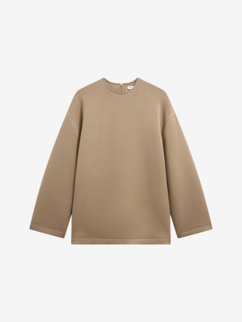 The Frankie Shop Delancey Long Sleeve Neoprene Top - Camel