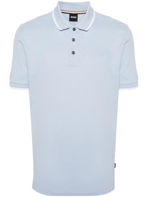 BOSS logo-print piqué polo shirt