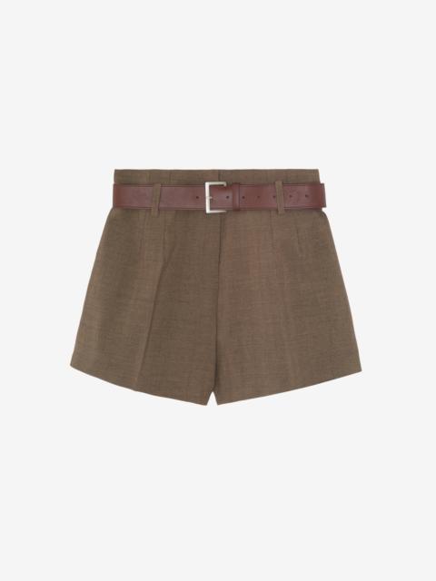 The Frankie Shop Chappell Belted Shorts - Brown